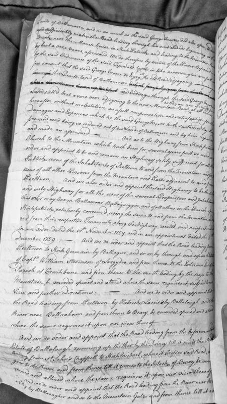 Tynwald Court orders regarding roads and land compensation in Kirkpatrick parish