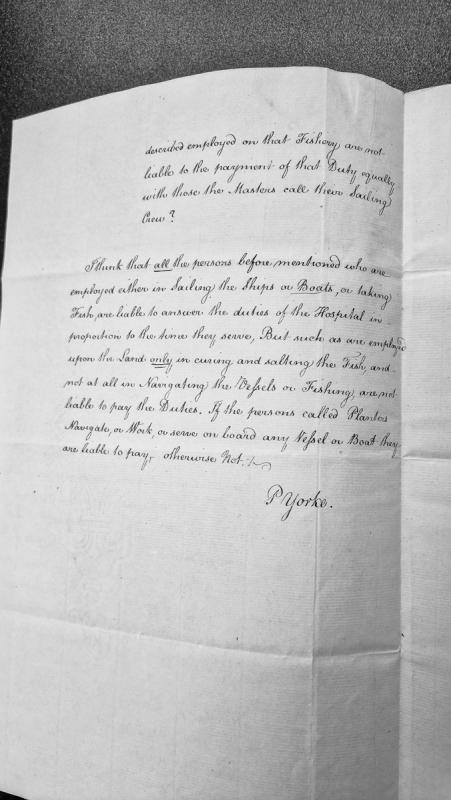 Opinion on liability of fishery workers to Hospital duties