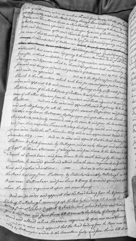 Orders regarding roads and land compensation in Kirkpatrick parish, Isle of Man