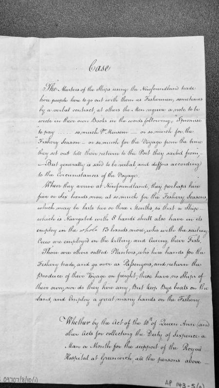 Newfoundland fishery trade practices and crew hiring arrangements