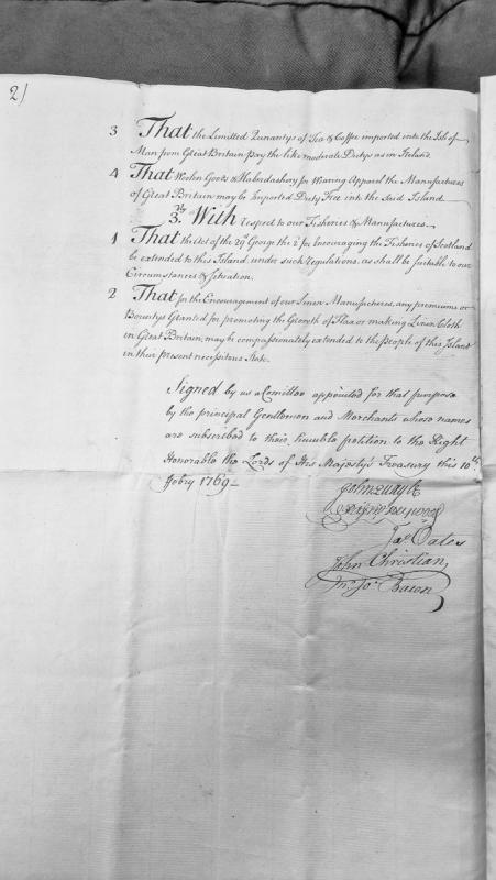 Petition for Trade and Fishery Privileges for the Isle of Man