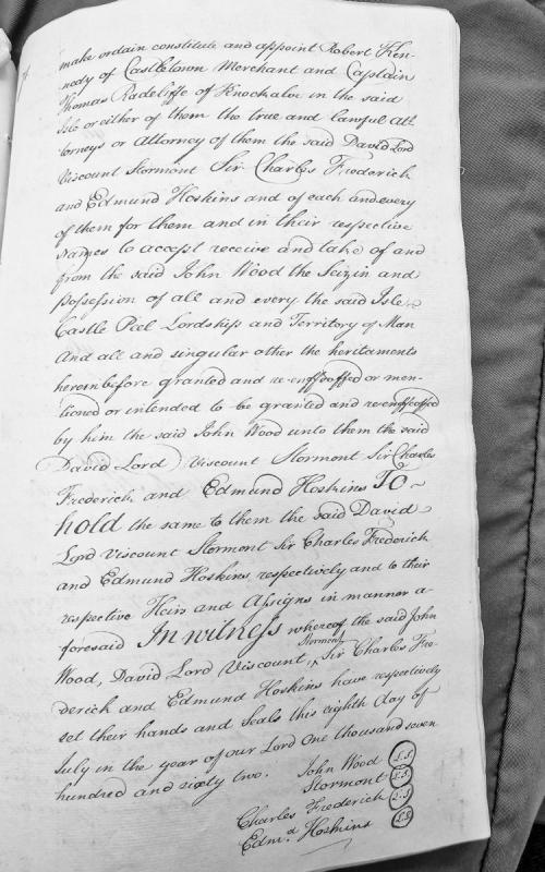 Power of Attorney for acceptance of seizin of Isle of Man and related properties