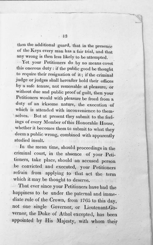 Petition regarding judicial tenure and the petitioners' role in criminal trials