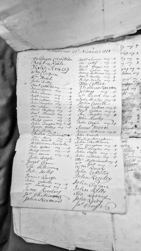 List of names from K.K. Lonnan parish, November 1778