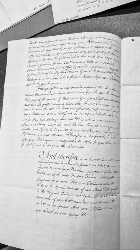 Petition for payment of harbour debts under 1770 Act of Parliament