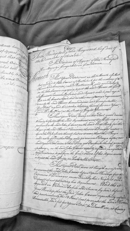 Petition of Appeal by Charles Bromfield regarding failure to provide habitable house