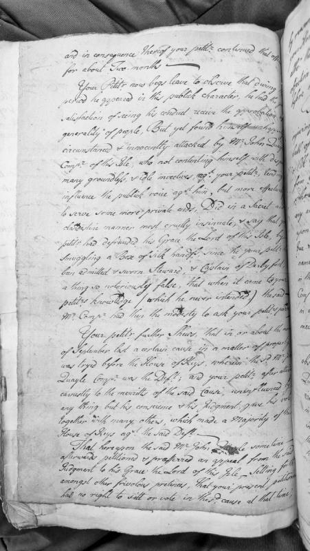 Petition regarding alleged defamation and voting rights in House of Keys matter