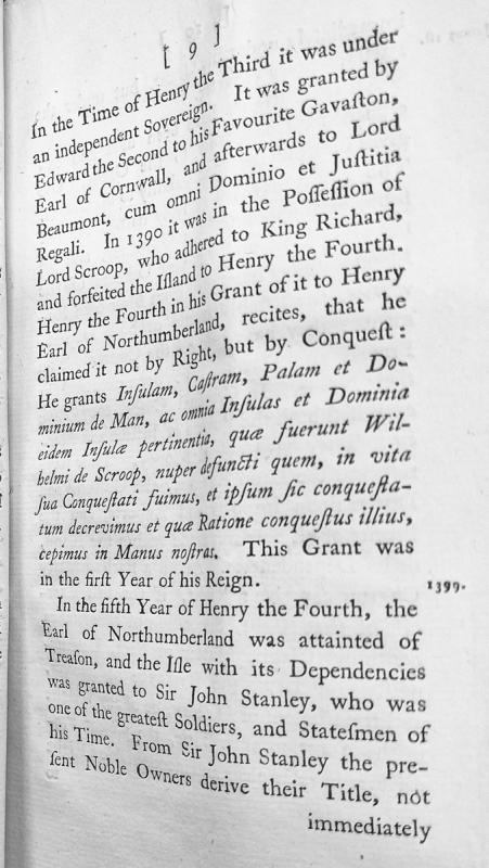 Historical account of Isle of Man sovereignty from Henry III through Henry IV