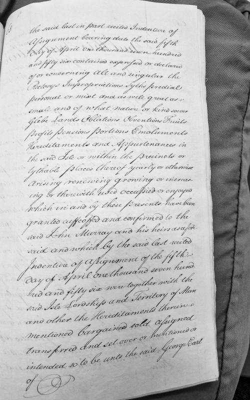Indenture of Assignment concerning rectory rights and properties in the Isle of Man