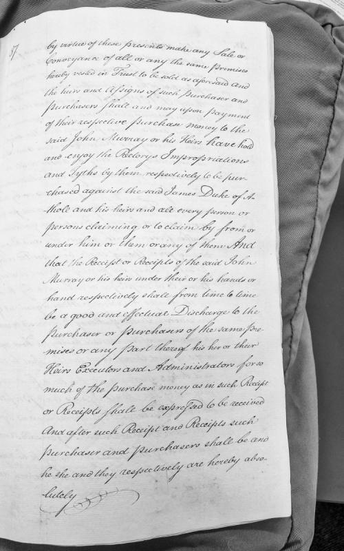 Trust deed provisions for sale of rectory impropriations and tithes