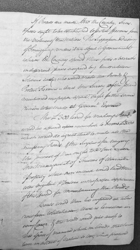 Proposal for road infrastructure, military posts, and economic development on the Isle of Man