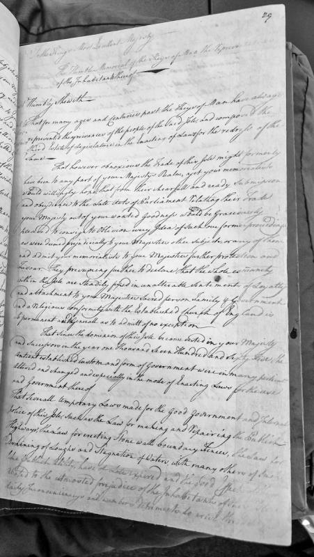 Memorial from the Keys of Man to the King on governance and trade issues