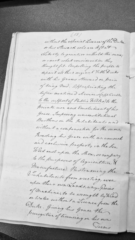 Grievances against ducal authority over land, licensing, and public resources