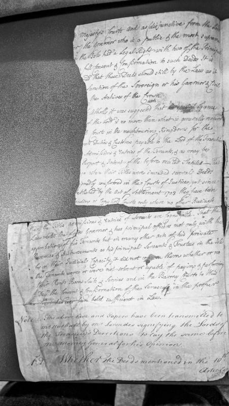 Legal opinion on deeds, tenants' titles, and the Governor's authority in Isle of Man