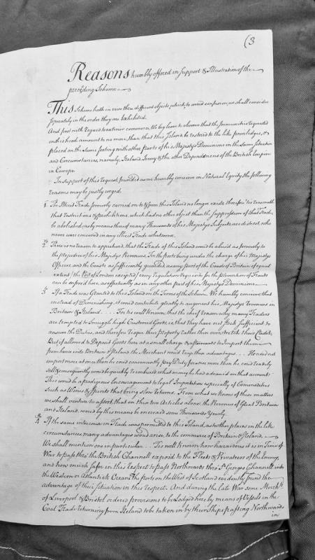 Reasons in support of a scheme to restore trade privileges to the Isle of Man