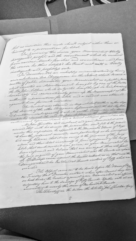 Memorialist's petition regarding libel prosecution and House of Keys appeal decision