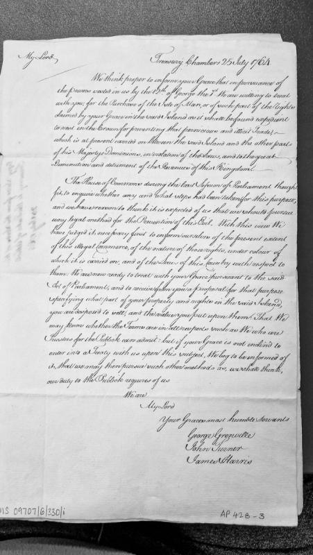 Treasury offer to purchase Isle of Man rights to suppress illicit trade