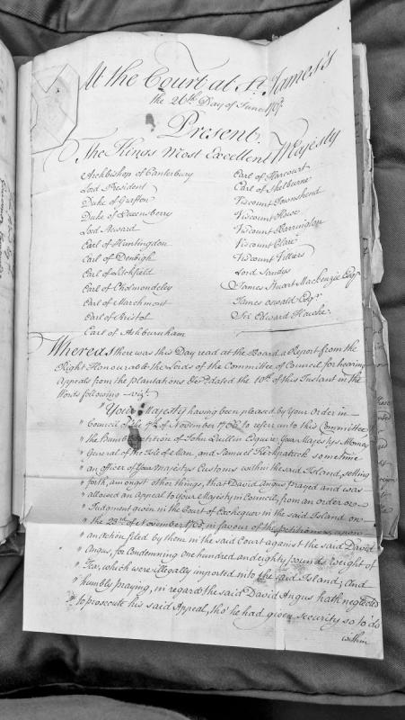 Privy Council Order on Appeal concerning smuggled tea seizure in Isle of Man