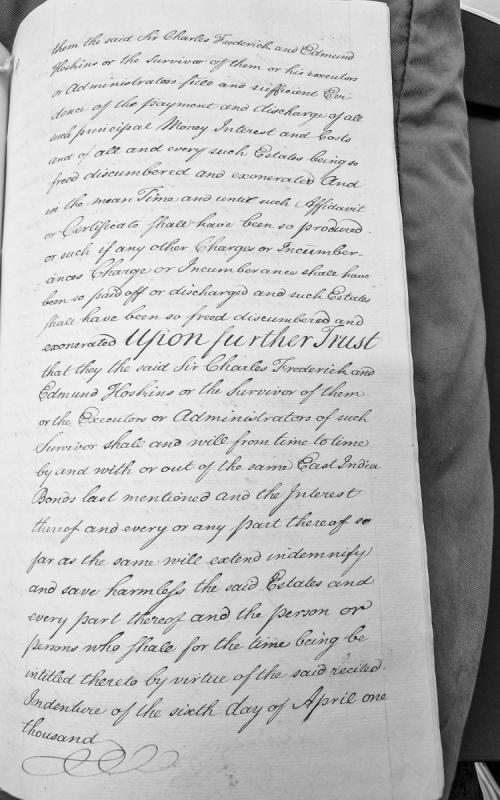 Trust arrangement regarding East India Bonds and estate discharge