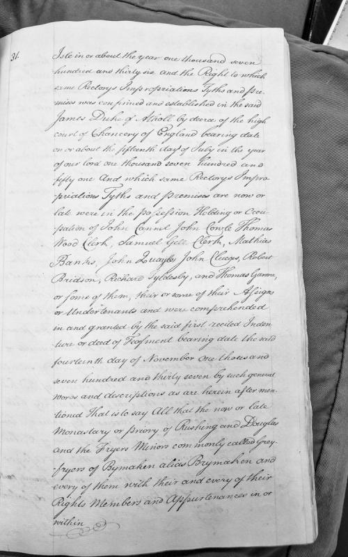 Rectory impropriations and tithes confirmed to Duke of Atholl, 1751