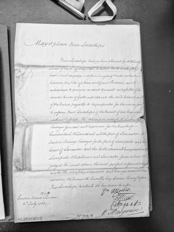 Report on smuggling trade between Isle of Man and Great Britain