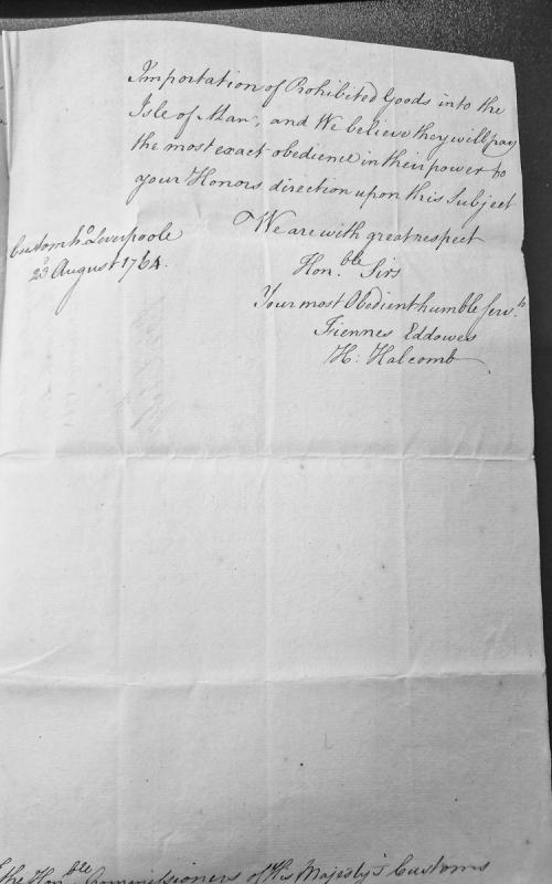 Letter regarding importation of prohibited goods into the Isle of Man