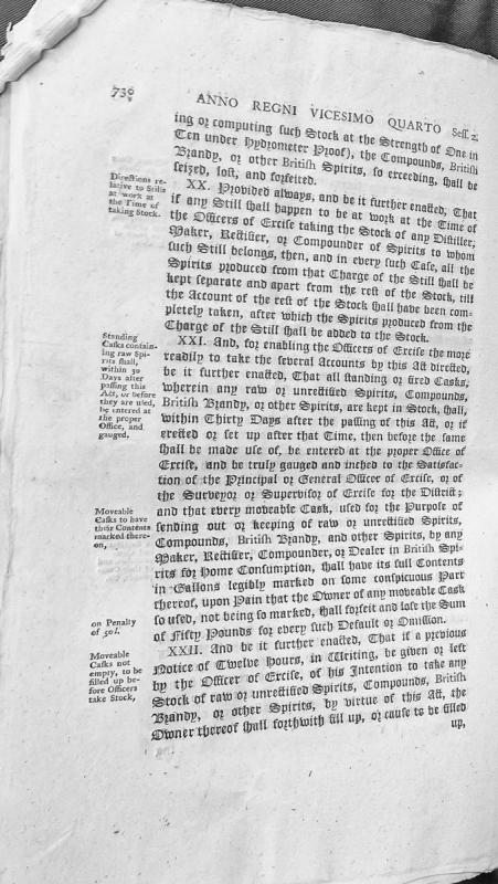 Excise regulations for spirits stock-taking, stills, and cask requirements