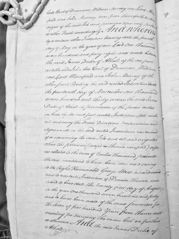 Indenture concerning the Isle of Man and trusts vested in the Duke of Athole