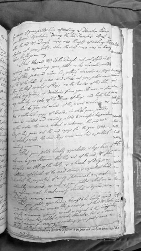 Petition regarding erasure of petitioner's name from House of Keys records by Clerk of Rolls