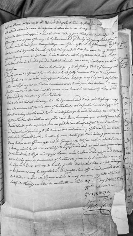 Road maintenance orders for Kirk Patrick, Glenmoye, and Dauby parishes