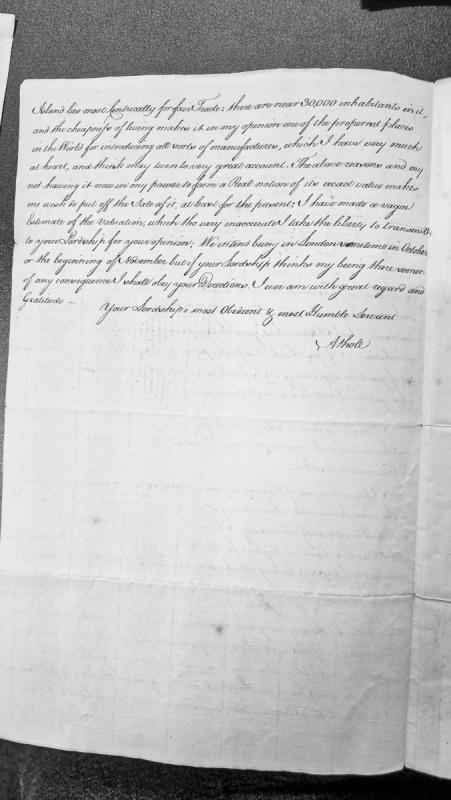 Letter regarding valuation and sale of Isle of Man property and manufacturing potential