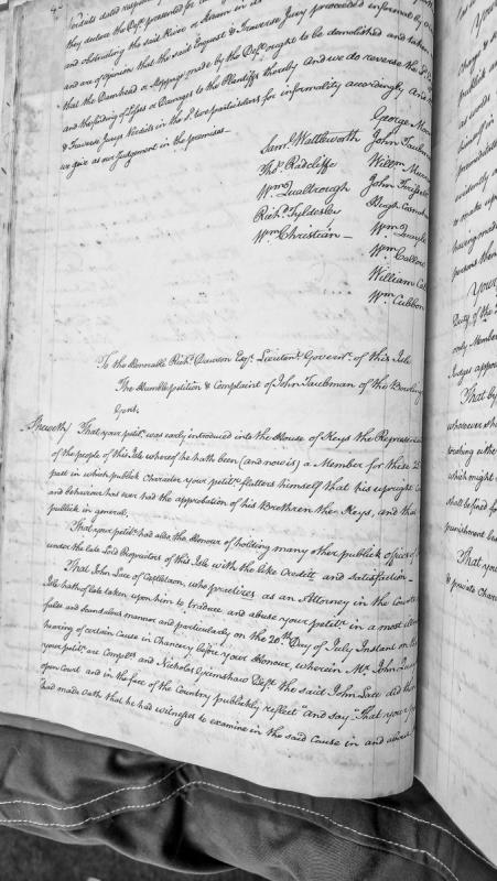 Petition of John Taubman against John Lace for scandalous abuse in court