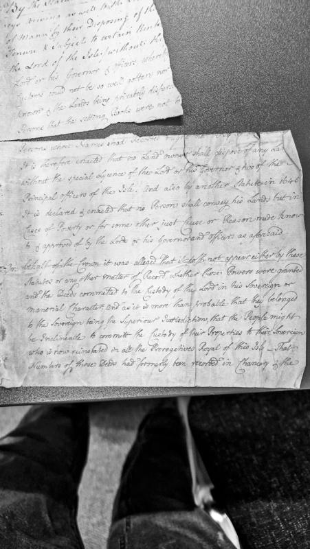 Legal opinion on authority to dispose of lands and custody of deeds in the Isle of Man